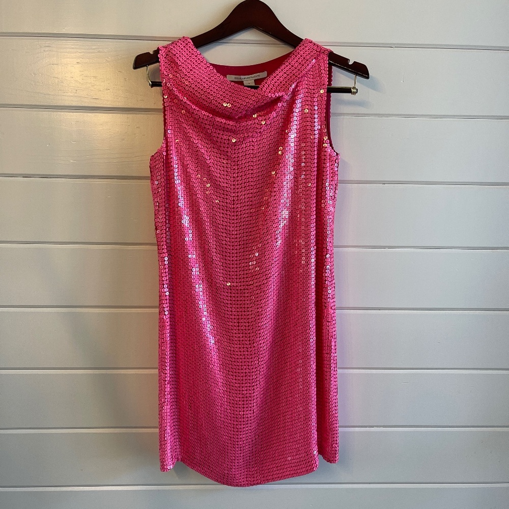Diane von Furstenberg Sequin Dress-Pink